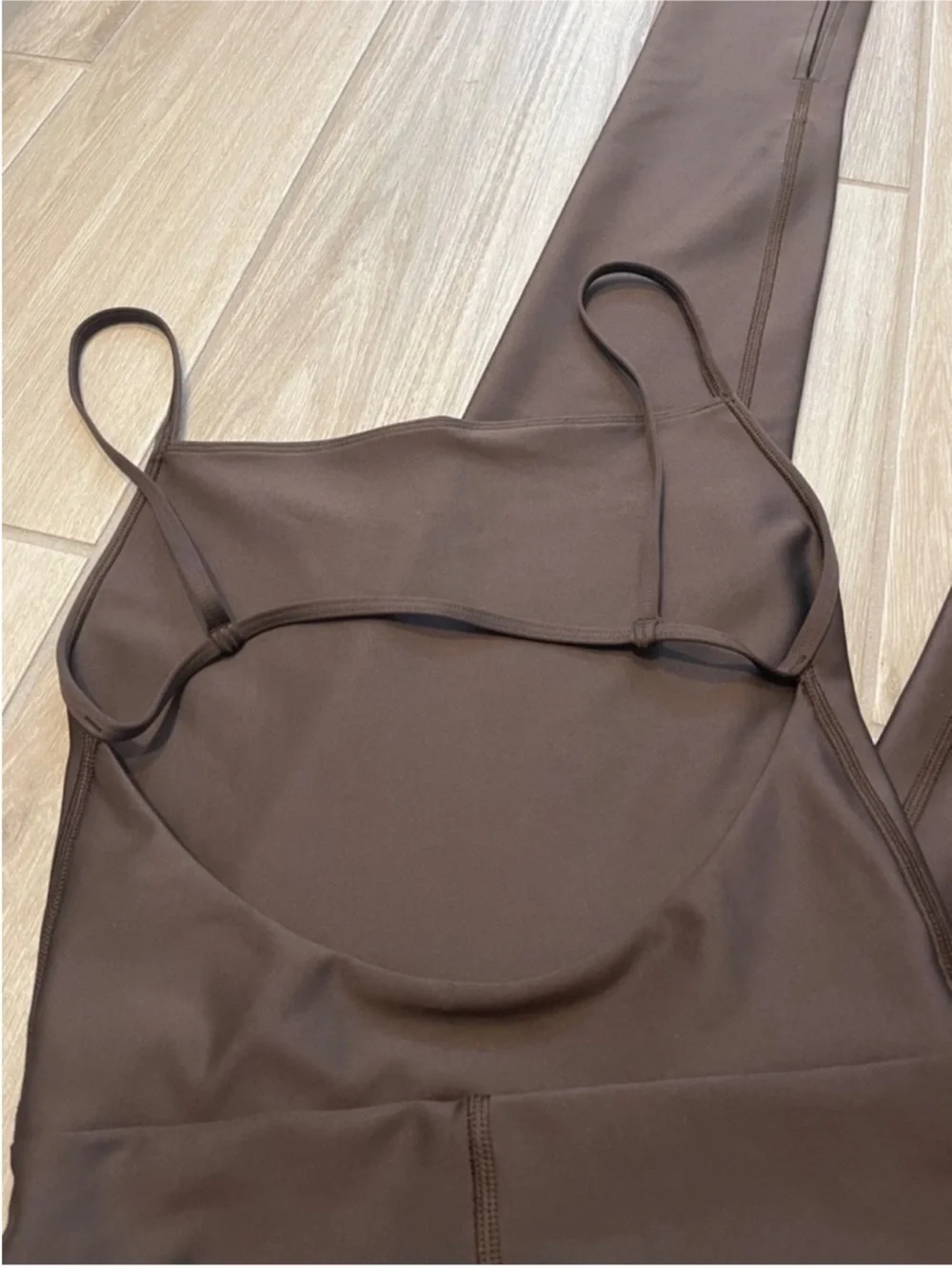Alo Yoga Airlift Disco Daze Onesie Flare Jumpsuit Espresso 32